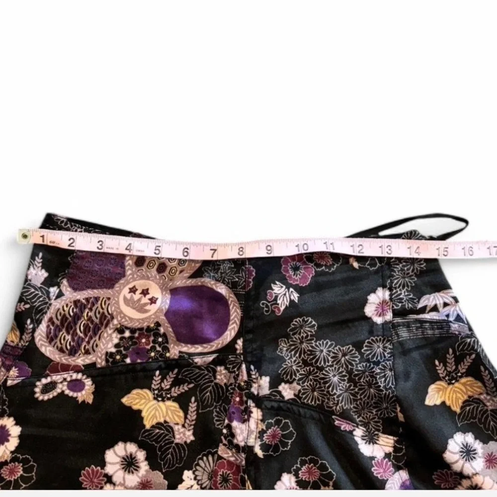 Mixit Whimsygoth Floral Asymmetrical Midi A-Line Skirt Purple Black Size 4